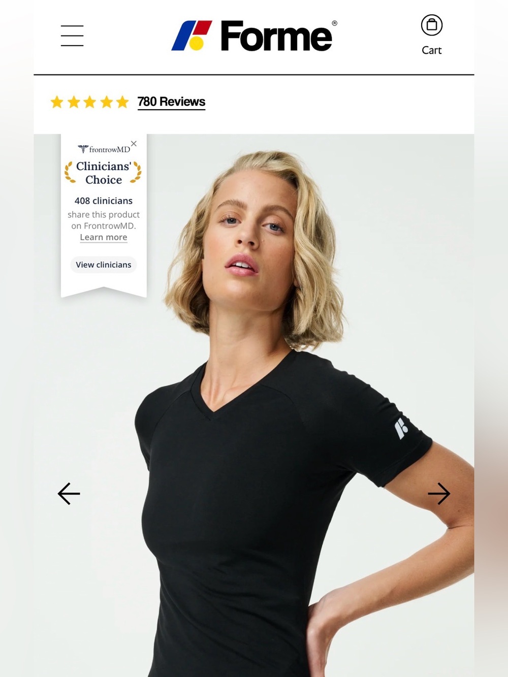 Forme Black V‑Neck Short Sleeve Performance Tee